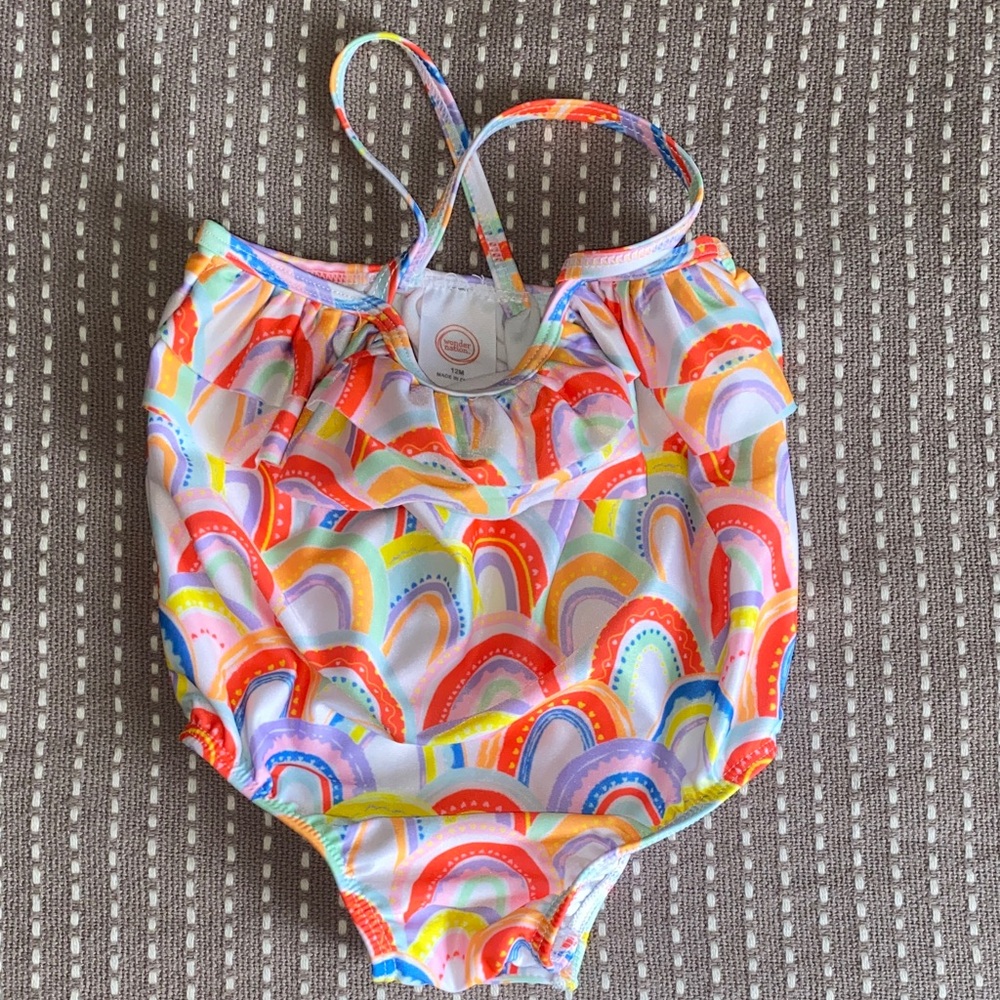 wonder nation 12m Rainbow Print One-Piece Swimsuit